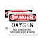 Signmission Oxygen Danger Sign, Vinyl Decal, 14in W x 10in L, 2PK OS-2PACK-DS-D-1014-L-19459 - alternate 1